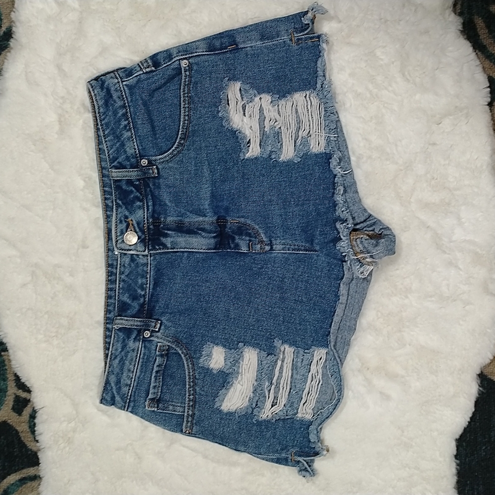 Pacsun high rise festival distressed jean shorts sz 30